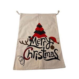 NWOT large canvas Christmas Santa sack with drawstring.